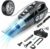 VARSK 4-in-1 Car Vacuum Cleaner High Power, Tire Inflator Portable Car Vacuum with Digital Tire Pressure Gauge LCD Display and LED Light, 12V DC, 15FT Cord, Essential Car Accessories for Men Women