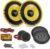 Pyle 2 Way Custom Component Speaker System – 6.5” 400 Watt, with Electroplated Plastic Basket, Butyl Rubber Surround & 40 Oz Magnet Structure – Wire Installation Hardware Set Included – PLG6C, Yellow